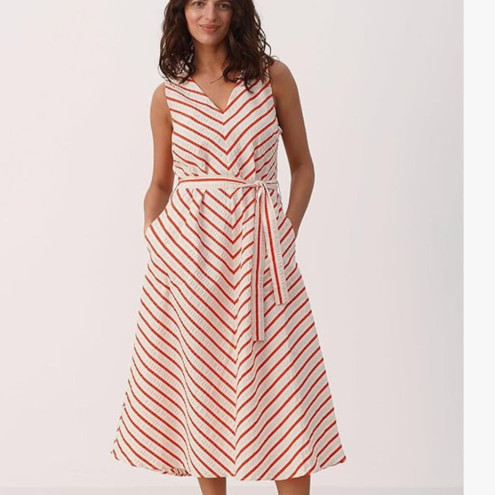 Part Two Red Stripe Astra Dress NWT